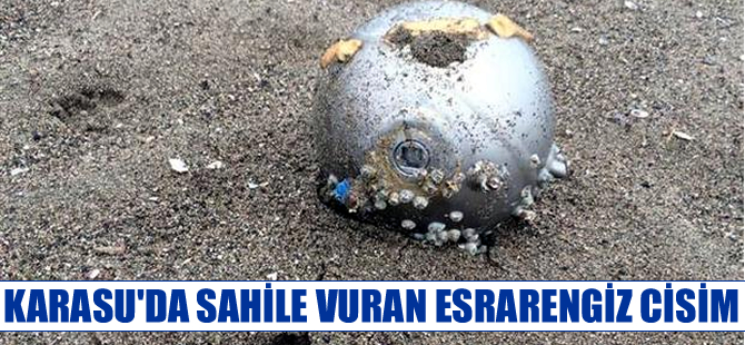 Karasu'da sahile vuran esrarengiz cisim inceleniyor