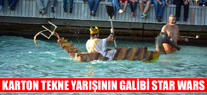 Göcek'te karton tekne yarışının galibi  'Star Wars' oldu