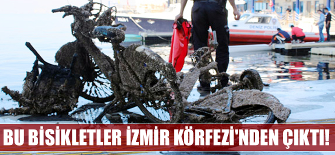 İzmir Körfezi'de denizden bisiklet, klozet ve oturma bankları çıktı