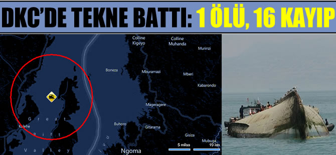 Demokratik Kongo Cumhuriyeti'nde tekne battı: 1 Ölü, 16 Kayıp
