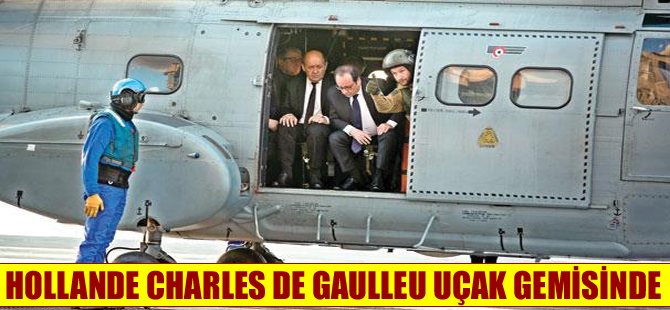 Hollande  Charles de Gaulle uçak gemisini ziyaret etti