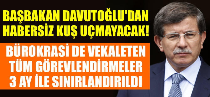 Başbakan Ahmet Davutoğlu’ndan habersiz kuş uçmayacak