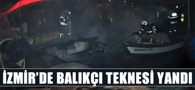 İzmir Balçova'da balıkçı teknesi yandı