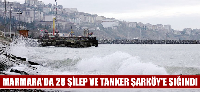 Marmara'da poyraz, 28 şilep ve tankerin geçişine izin vermedi
