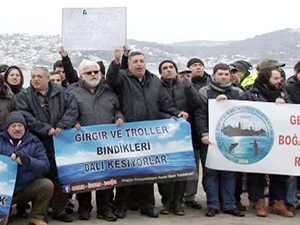 İstanbul'da olta balıkçılarından 'Gırgır ve Trol' protestosu