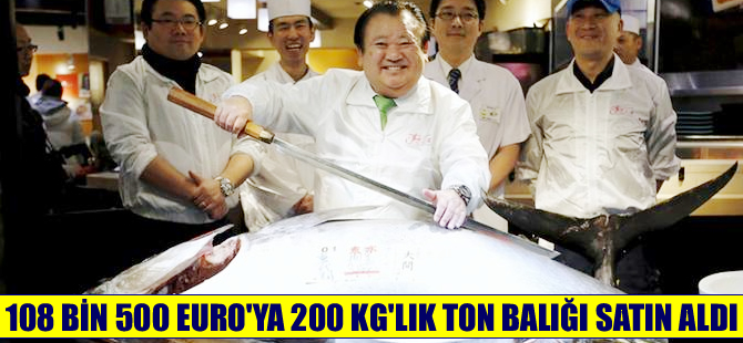 200 kiloluk ton balığı 108 bin 500 euroya alıcı buldu