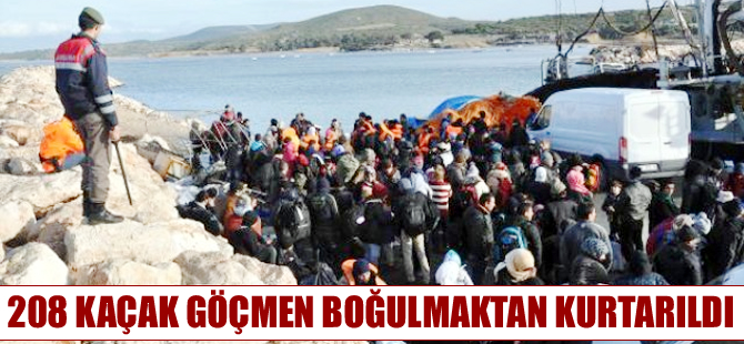 208 Suriyeli kaçak göçmeni boğulmaktan Sahil Güvenlik kurtardı