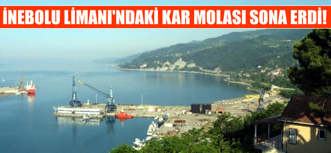 İnebolu Limanı'nda kar molası sona erdi, çalışmalar yeniden başladı