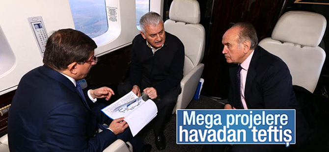 Başbakan Ahmet Davutoğlu, Yıldırım ve Topbaş ile 3. köprüyü inceledi