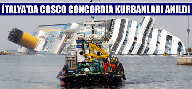 İtalya'daki Costa Concordia kazasında ölenler için anma töreni