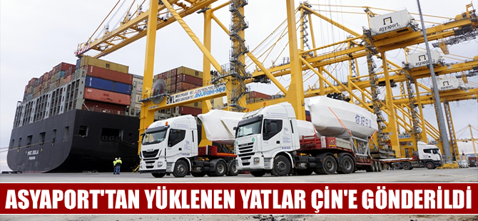 Asyaport'tan MSC Deila'ya yüklenen yatlar Çin'e gönderildi