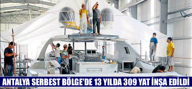 Antalya Serbest Bölge'de 13 yılda 309 yat inşa edildi