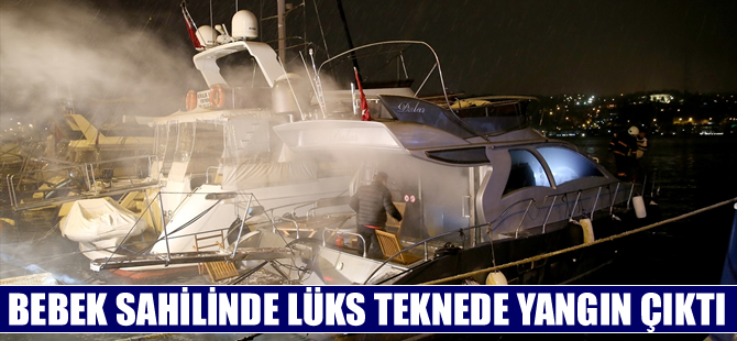 Bebek sahilinde lüks tekne yandı