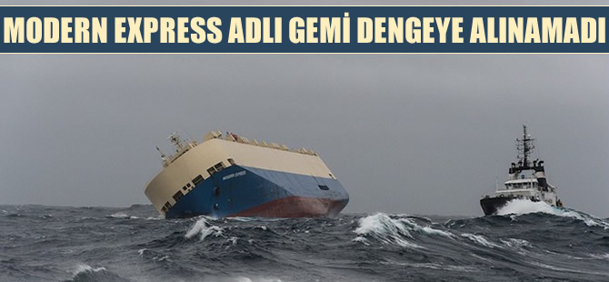 Biskay Körfezi’nde yan yatan Modern Express isimli gemi sürükleniyor