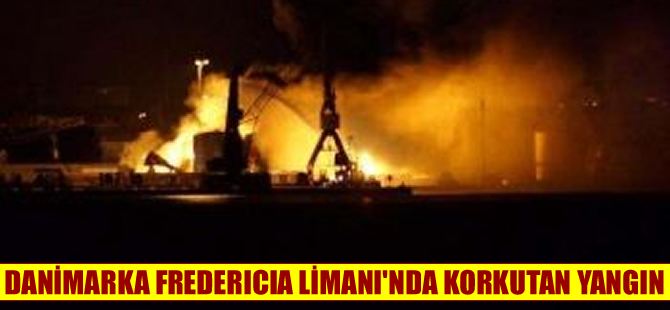 Danimarka'nın Fredericia Limanı'nda korkutan yangın