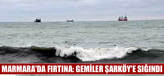 Marmara Denizi'nde ulaşıma poyraz engeli, gemiler Şarköy'e sığındı