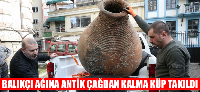 Karadeniz'de balıkçı ağına antik çağdan kalma küp takıldı