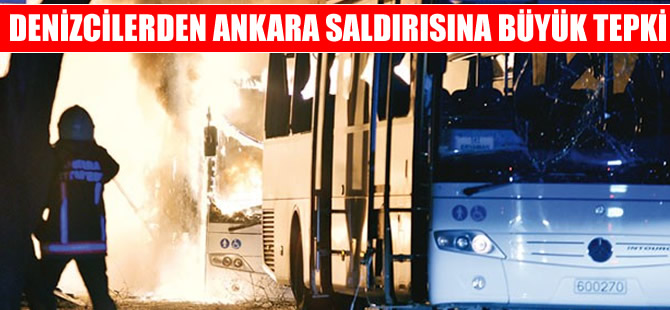 Denizciler Ankara'daki terör saldırısına tepki gösterdi