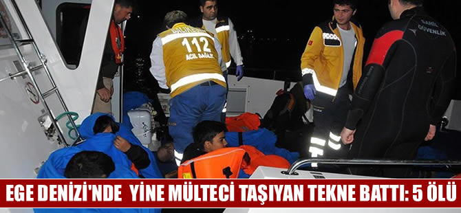 Ege Denizi'nde mülteci taşıyan sürat teknesi battı: 5 ölü, 2 kayıp