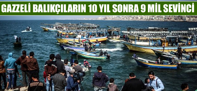 Gazzeli balıkçıların "9 milde" av sevinci