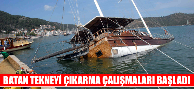 Fethiye'de batan gulet tipi tekne belediye tarafından çıkarılacak