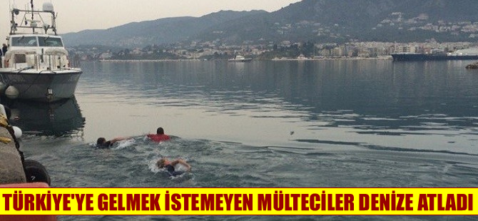 Mülteciler Türkiye'ye gelmemek için denize atladılar