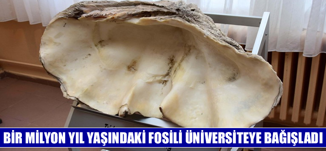 Denizci Mustafa Can'dan üniversiteye '1 milyon yıllık fosil' bağışı