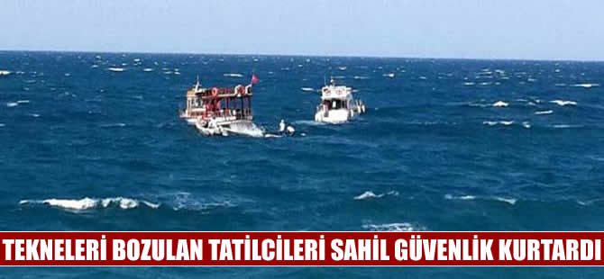 Kemer'de denizin ortasında tekneleri bozulan tatilciler ecel terleri döktü