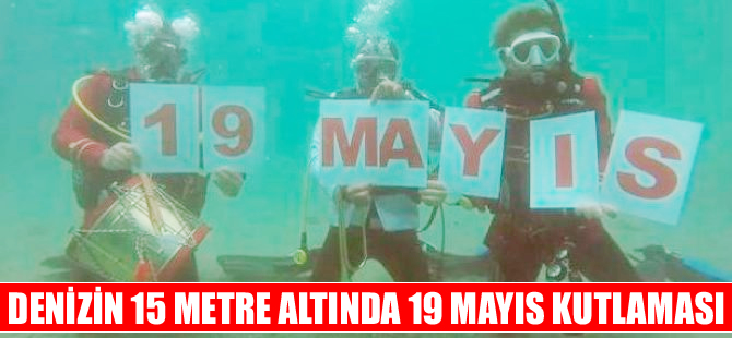 Saros Körfezi'nde denizin 15 metre altında 19 Mayıs kutlaması