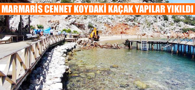 Cennet Koyu Asardibi'ndeki kaçak yapılar yıkıldı