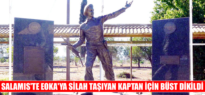 EOKA'ya silah taşıyan Yunan kaptan için büst dikildi