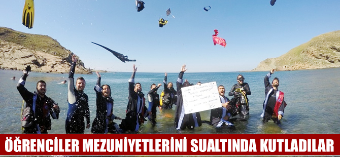 Mezuniyetleri de dersleri gibi denizin dibinde oldu