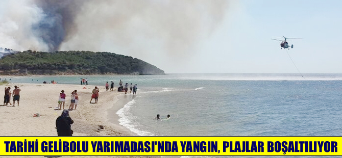 Şehitliklerin bulunduğu Gelibolu'da yangın! Plajlar boşaltılıyor