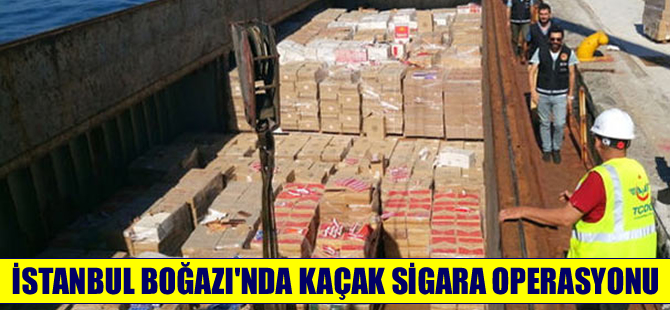 Alize isimli gemide 3 milyon 300 bin adet kaçak sigara yakalandı