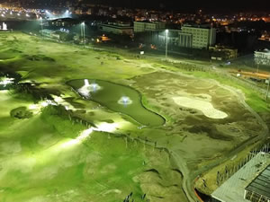 Samsun'da deniz doldurularak yapılan golf sahası açıldı