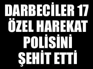 Darbeciler, 17 Özel Harekat Polisini şehit etti!