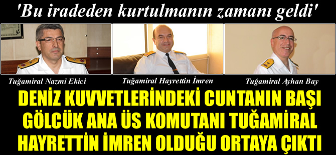 Deniz Kuvvetleri Komutanlığı'ndaki cuntacıların başı Tuğamiral Hayrettin İmren olduğu ortaya çıktı