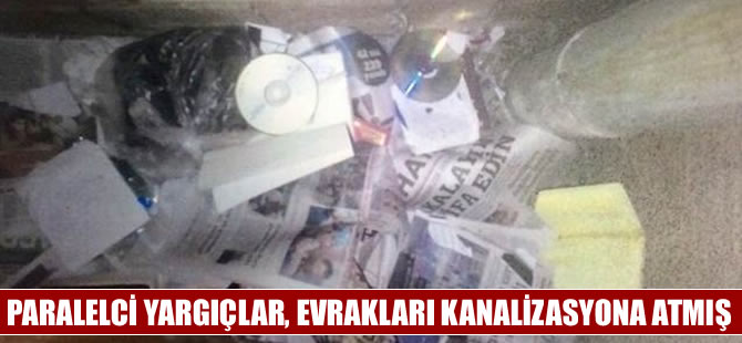 İmha edilmek istenen evraklar Adliye lojmanının kanalizasyonu tıkamış