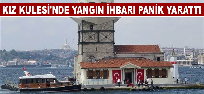 Kız Kulesi'nde yangın ihbarı panik yarattı