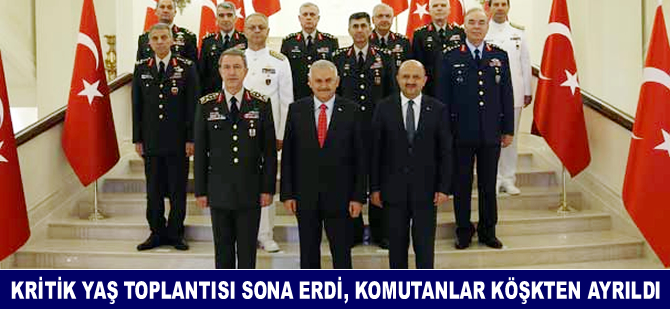 Yüksek Askeri Şura toplantısı sona erdi, Başbakan Yıldırım  Beştepe'ye gitti