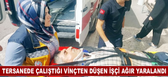 Tersanede vinçten düşen işçi ağır yaralandı