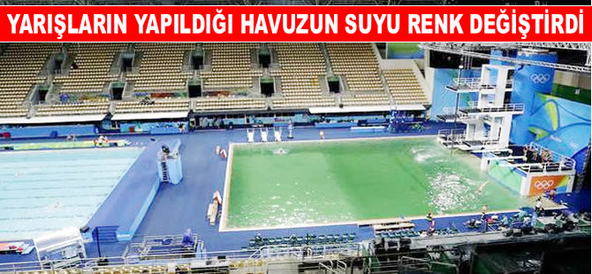 Rio'da yarışların yapıldığı havuzun rengi yeşile dönüştü!