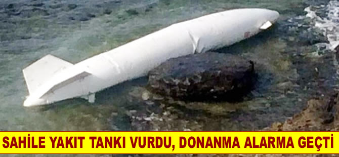 Kocaeli'de sahile askeri uçak tankı vurdu, Donanma alarma geçti