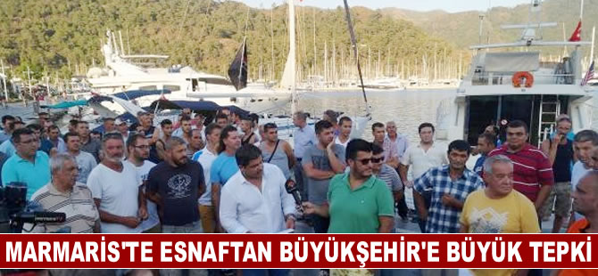 Marmaris'te 'Yat limanı belediyeye devredildi, sorunlar arttı' protestosu