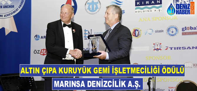 Altın Çıpa Kuruyük Gemi İşletmeciliği Ödülü Marinsa Denizcilik A.Ş.'ye takdim edildi