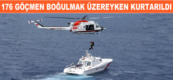 İzmir'in Dikili ilçesinde 176 göçmen son anda kurtarıldı