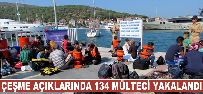 Çeşme açıklarında 3 ayrı grupta 134 mülteci yakalandı