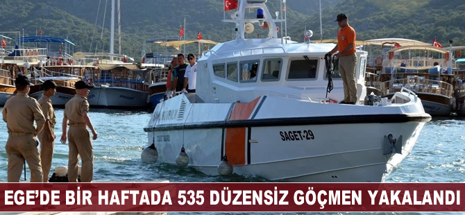 Ege'de bir haftada 535 düzensiz göçmen yakalandı