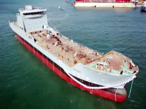 'TCG Yüzbaşı Güngör Durmuş' isimli Lojistik Destek Gemisi, törenle denize indirildi