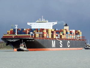 Dev konteyner gemisi MSC NEWYORK, Çanakkale Boğazı'ndan geçti